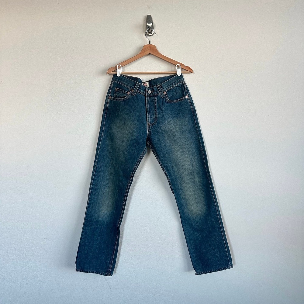 Levis 501 Original Straight Leg Button Fly Jeans Blue Denim Mens W31 L27